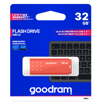 GoodRAM Pendrive 128GB UME3 orange USB 3.0 - retail blister - UME3-1280O0R11